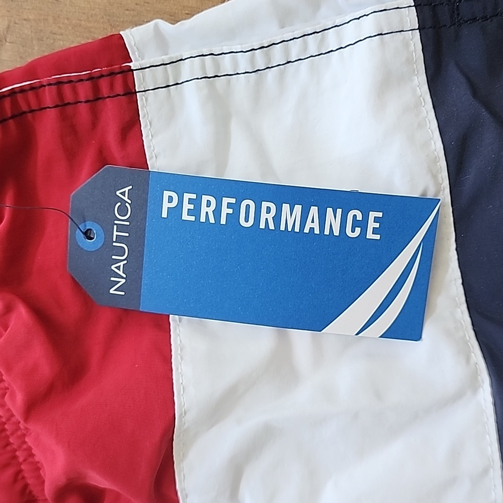 Nautica Men's Swim Trunks - Red, White, & Blue - Picture 8 of 9